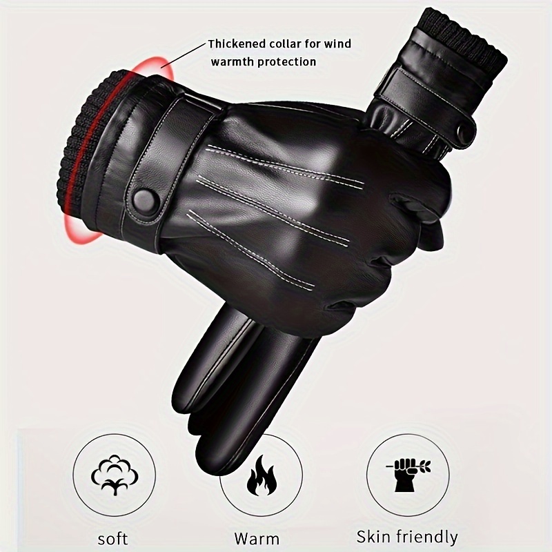 Leather Driving Glove - 1 paio di guanti invernali caldi