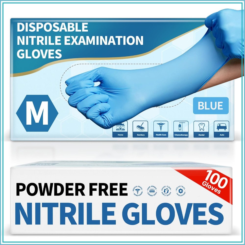 Exam Glove Nitrile - Guanti Monouso in Nitrile Blu, 4
