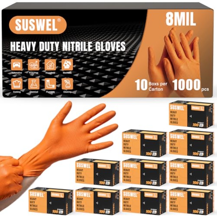 Nitrile Mechanic Glove - Guanti in Nitrile Arancioni Resistenti da