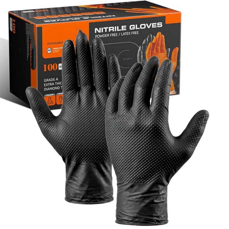 Rubber Glove Cleaning - Guanti in Nitrile Monouso Industriali Arancioni