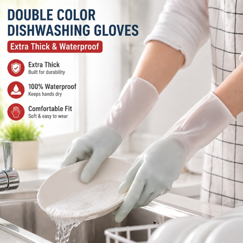 Dish Glove Rubber - Guanti per Lavaggio Piatti in PVC