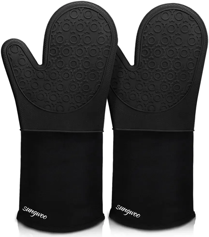 Oven Mitt Silicone - Guanti da forno extra lunghi in