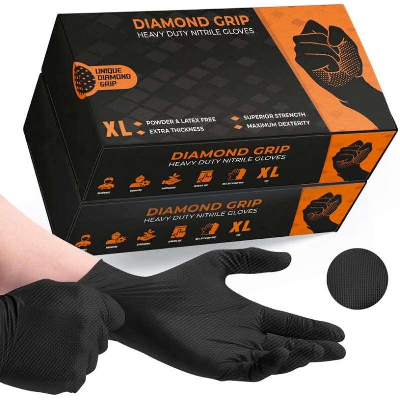 Nitrile Mechanic Glove - Guanti monouso in nitrile nero resistente