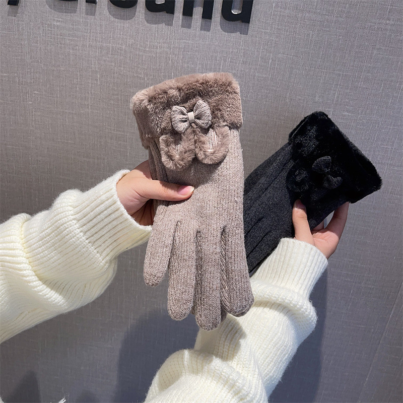 Wool Glove Lined - Guanti da donna in lana foderati,
