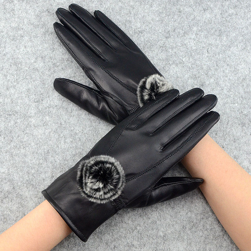 Wool Glove Lined - Delle donne di Inverno Genuino Guanti