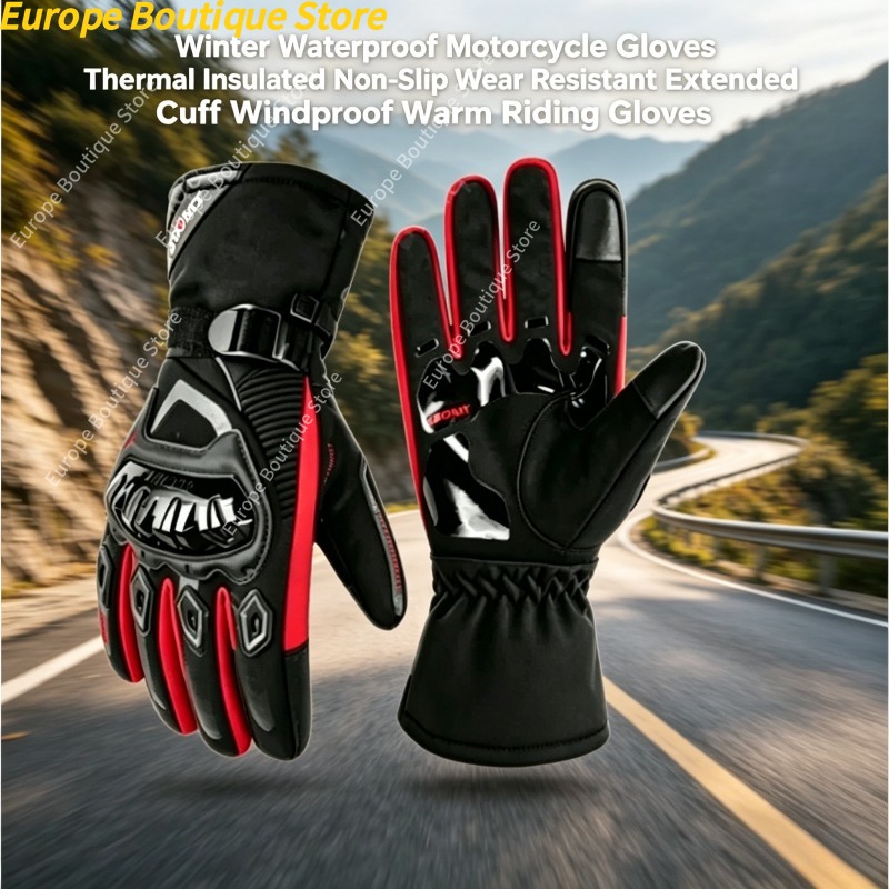 Winter Glove Insulated - Guanti da moto invernali impermeabili, antivento,