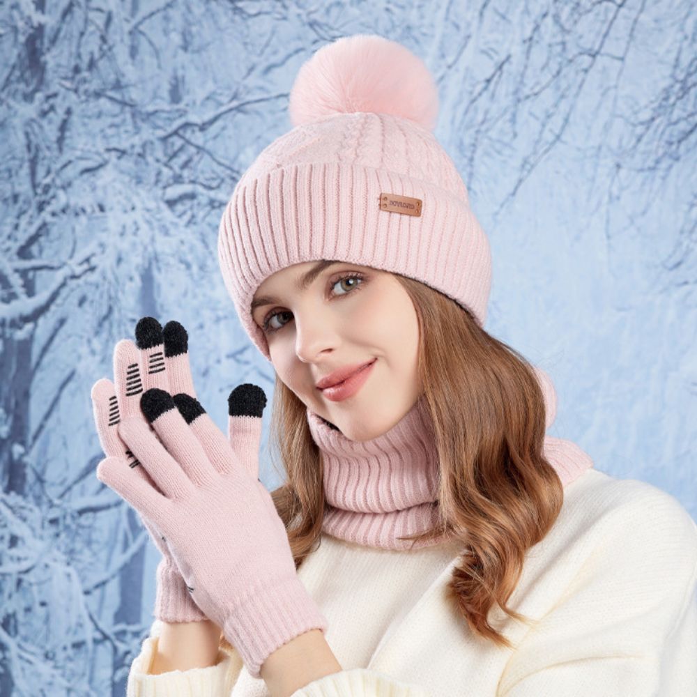 Wool Glove Lined - Set 3 Pezzi: Cappello, Sciarpa e