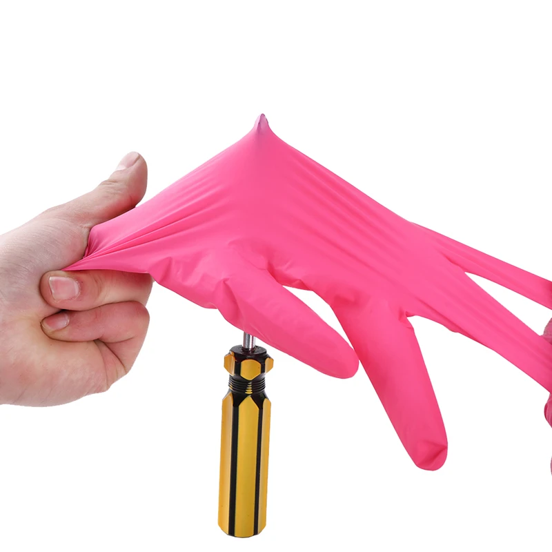 Guanti monouso in nitrile rosa - Nitrile Mechanic Glove recensione e prezzo